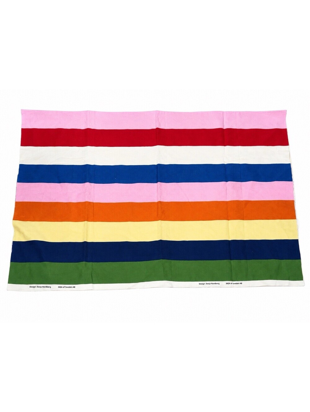 2-Piece IKEA Darja Nordberg Multicolor Striped Fabric Remnant Lot